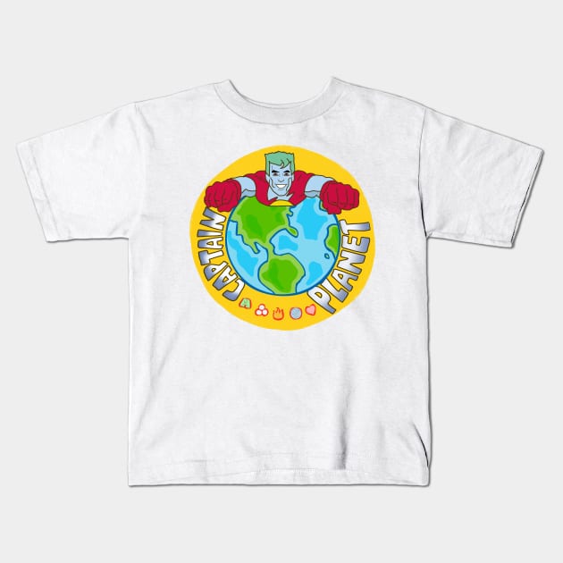 Captain Planet Kids T-Shirt by rachaelthegreat